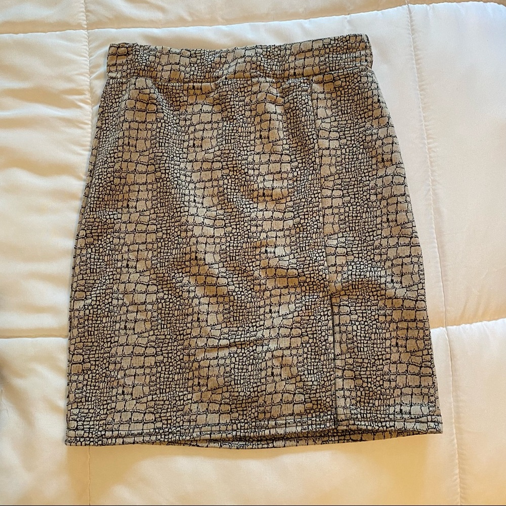 Nasty gal reptile skirt